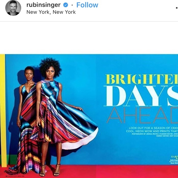 Rainbow Formal Asymmetric Stripe Multicolor Gown - Picture 7 of 11